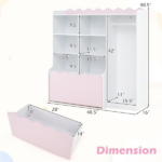 Kids Clothing Rack with Storage Cubes & Rolling Drawer Multifunctional Children Wardrobe Organizer - Image 5