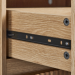 Handleless Grille-Finished 3-Drawer Bedside Table P2 Particleboard + MDF & Melamine Veneer + Thermoformed Drawer Cabinet 23.62*12.99*22.05in Oak - Image 9