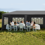 Same Code 52688135 10'x30' Outdoor Party Tent with 8 Removable Sidewalls, Waterproof Canopy Patio Wedding Gazebo Black - Image 11