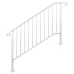 Replace 19939750 Outdoor 4 Level Iron Handrail Matte White