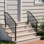 [Same Code 16547875 16547875]Matte Black Outdoor 3 Level Iron Handrail - Image 10