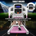 Compact Folding Treadmill for Home - 2.5HP Quiet Brushless Motor, 3-Level Incline, 7.5 MPH, Shock Absorption, Space-Saving Design for Running, Walking - Treadmill for Small Spaces & Home Use - Image 6