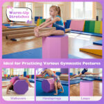 Octagon Tumbling Mat, Gymnastics Training Mat for Backbends Somersaults, Pink & Purple Artificial Leather Foam Mat - Image 10