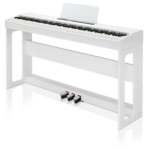 Do Not Sell on Amazon Glarry GDP-104 88 Keys Full Weighted Keyboards Digital Piano with Furniture Stand, Power Adapter, Triple Pedals, Headphone, for All Experience Levels White
