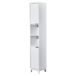 White particleboard with melamine veneer and MDF grid vacuum forming, 30*28*170cm, two doors and two shelves, bathroom vanity - Image 8