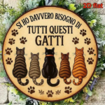 CIFbuy Vintage Cat Decor Sign 8x8 Inch Round French Aluminum Plaque, Italian Language Cat Lover Wall Art For Living Room Bedroom Office TikTok, TikTok, n Self-pickup Logiopics - Image 6