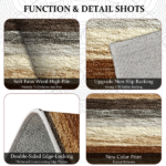 Three-piece kitchen rug set, non-slip and washable, abstract pattern kitchen hallway rug, soft and comfortable, suitable for sinks, floors, entrances, hallways and bathrooms. - Image 5
