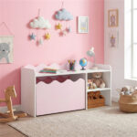 Kids Toy Storage Organizer with Movable Drawer & Anti-Tipping Kit for Playroom Nursery - Pink - Image 7