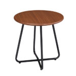 Outdoor Side Table with Imitation Wood Tabletop, Weather Resistant Patio Side Table, Round Outdoor End Table for Patio Yard Balcony Garden - Image 2