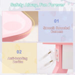 Pink MDF spray-painted + apple-printed 1-drawer 2-desktop storage box children's dressing table set - Image 5