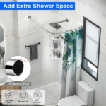 Curved Shower Rod L - Shaped Stainless Steel, Adjustable Stretchable Shower Curtain Rod for Bathroom, Rust - Resistant Expandable Rod with Extra Shower Space, Easy Installation - Image 10