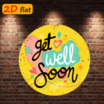 CIFbuy 1pc Hand-painted Get Well Soon Round Aluminum Sign, "" Get Well Soon Round Aluminum Sign, Soon Round Aluminum Sign, Heart Flower Outdoor Plaque TikTok, TikTok, temu emu Self-pickup Logiaqics - Image 6