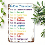 CIFbuy 1pc Rainbow Rules Tin Sign, 2D Flat Metal Plaque, Classroom Wall Art, Teacher Appreciation Gift, Art, Teacher Appreciation Gift, Funny O Sign, ikTok, Sign, ikTok, Wall Art, Teacher Appreciation Gift Self-, ckup Logiopy O - Image 7