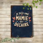 CIFbuy Vintage French Je Suis Une Super Grand-Mère Metal Sign, Retro Heart Pattern Tin Plaque, 2D Flat Decorative Wall Art For Grandma TikTok, TikTok, dma Self-pickup Logiopics - Image 8