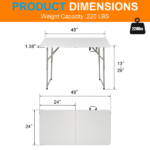 Replace 87607347 4ft Foldable Lift Patio Plastic Table White - Image 20