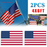 2pcs 4X6FT 120*180cm American Flag USA Flag Printed Nylon Flag National Flag w/Brass Grommets Courtyard Decoration Festival Decoration Flag(US Logistics only For USPS.TK/TMEU only For self-pickup) - Image 5