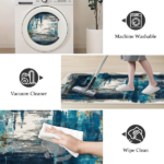 Three-piece kitchen rug set, non-slip and washable, abstract pattern kitchen hallway rug, soft and comfortable, suitable for sinks, floors, entrances, hallways and bathrooms. - Image 4