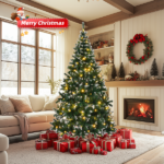 Replace 13564928 7 FT Snow Tipped Artificial Christmas Tree with DIY 150 Warm Lights, Remote Control, 1100 Branch Tips and Sturdy Metal Stand, Green & Snow Tipped - Image 9