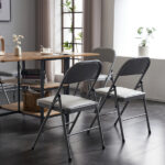 Same code 52529768 4pcs Elegant Foldable Iron & PVC Chairs for Convention & Exhibition Gray - Image 36