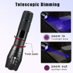 2 IN 1 LED Flashlight UV + white Zoomable LED Flashlight Detection Lamp(US Logistics only For USPS.TK/TMEU only For self-pickup) - Image 4