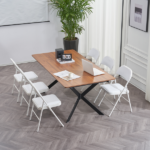 Same Code 71155989 6pcs Elegant Foldable Iron & PVC Chairs for Convention & Exhibition White - Image 21