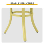 Outdoor Round Side Table, Small Metal Table Patio End Table Coffee Bistro Table for Indoor Outdoor, Light Yellow - Image 3