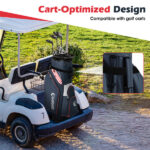 14-Way Golf Cart Bag - 6 Zippered Pockets+Cooler Pocket, Waterproof Zippers, Navy + Red - Image 10