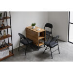 Same Code 33457557 4pcs Elegant Foldable Iron & PVC Chairs for Convention & Exhibition Black - Image 18