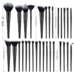 25pcs Makeup Brush Concealer Blush Foundation Eyeshadow Make Up Brush Makeup tools Black (US Logistics only For USPS.TK/TMEU only For self-pickup) - Image 3