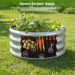 Round Galvanized Steel Raised Garden Bed 24×24×11.5 In Outdoor Planter for Vegetables Herbs Flowers - Image 6
