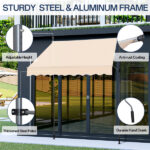 78.7"D x 47.2"W x(78.7 -118.1)"H Retractable Awning Khaki - Image 11