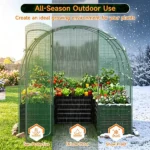 80"×79" All-Weather Walk-in Greenhouse, Heavy Duty Galvanized Metal Frame Tear-Proof PE Cover Outdoor Plant Hot House with 4 Mesh Vent Windows Wind Ropes Ground Stakes for Vegetables Flowers Fruits Growing - Image 7