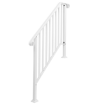 [Same Code 10847084 26338450]Handrails for Outdoor Steps, Iron Handrail Fits 3 Step, Transitional Handrail with Installation Kit, White - Image 4