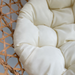 Foldable Hanging Egg Chair with Stand, HDPE Rattan Wicker Swing Chair with Cushion, Heavy Duty Frame 350 Lbs Capacity, Outdoor Patio Indoor Bedroom Balcony, Beige+Yellow - Image 13