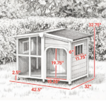 Large Dog House Cabin-Style Wooden Pet Shelter with Openable Roof And Giant Window Gray - Image 6