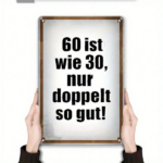 CIFbuy 1pc 60th Birthday Party Decoration Sign, Vintage 8x12 Inch Rectangular Plaque, Funny German Quote 60 Ist Wie 30 Nur Doppelt So G TikTok, TikTok, ar Plaque, Funny Self-pickup Logiopics - Image 2