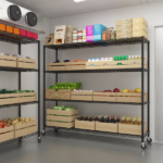4-tier, adjustable shelf spacing, with adjustable feet and wheels, iron display stand, 150*60*192cm, powder-coated black - Image 12