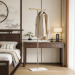 Clothing Rack, Golden Metal Freestanding Heavy Duty Clothes Rack with Marble Base, Multipurpose Garment Hanger for Bedroom, Hat, Scarf, Jacket - Image 4