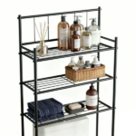 Over the Toilet Storage, 3-Tier Over Toilet Storage Rack for Bathroom, Metal Bathroom Organizer Shelves Over Toilet, Black - Image 4