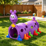 2-Section Purple Toddler Play Tunnel – Kids Crawl & Climb Through Indoor Outdoor Play Structure - Image 7