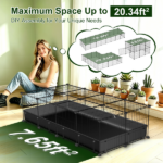Modular Metal Small pet exercise pen DIY Multi Shape Layout, Metal Pet Enclosure Multi Tier L Square Rectangular Setup, Waterproof Protective Mat Small Animal Indoor Outdoor Cage - Image 2