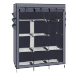 69" High-leg Non-woven Fabric Assembled Cloth Wardrobe Gray - Image 4