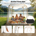 7×7FT Clear Pop Up Sports Tent, Waterproof Windproof PVC Tent for 2-4 People, Transparent Outdoor Pod for Camping Sports - Image 7