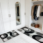 Three-piece kitchen rug set, non-slip and washable, abstract pattern kitchen hallway rug, soft and comfortable, suitable for sinks, floors, entrances, hallways and bathrooms. - Image 6
