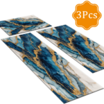 Three-piece kitchen rug set, non-slip and washable, abstract pattern kitchen hallway rug, soft and comfortable, suitable for sinks, floors, entrances, hallways and bathrooms. - Image 6