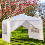 3 x 3m Four Sides Portable Home Use Waterproof Tent with Spiral Tubes White - Image 6