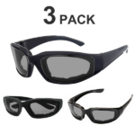 3 pairs Motorcycle Sports Biker Riding Glasses Wind Resistant Eye Protection Sports Goggles Cycling Glasses Sunglasses Grey Color(US Logistics only For USPS.TK/TMEU only For self-pickup)