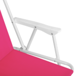 1 Pack Folding Beach Chair with Umbrella, XL Size, 15" Seat Height, Barbie Pink, Steel Spring Chair with Cross Bar, Oxford Cloth, 120kg Capacity - Image 8