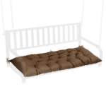 Outdoor Bench Cushion, 60 × 20 × 4 Inch, Tufted Waterproof Swing Cushion with Ties, for Patio Bench or Window Seat