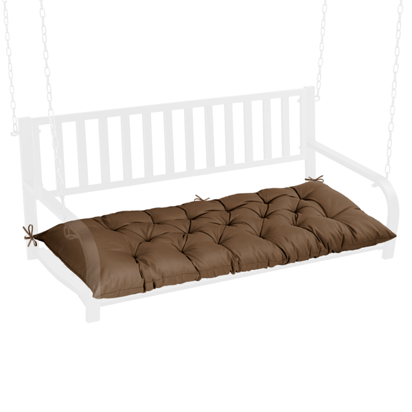 Outdoor Bench Cushion, 60 × 20 × 4 Inch, Tufted Waterproof Swing Cushion with Ties, for Patio Bench or Window Seat